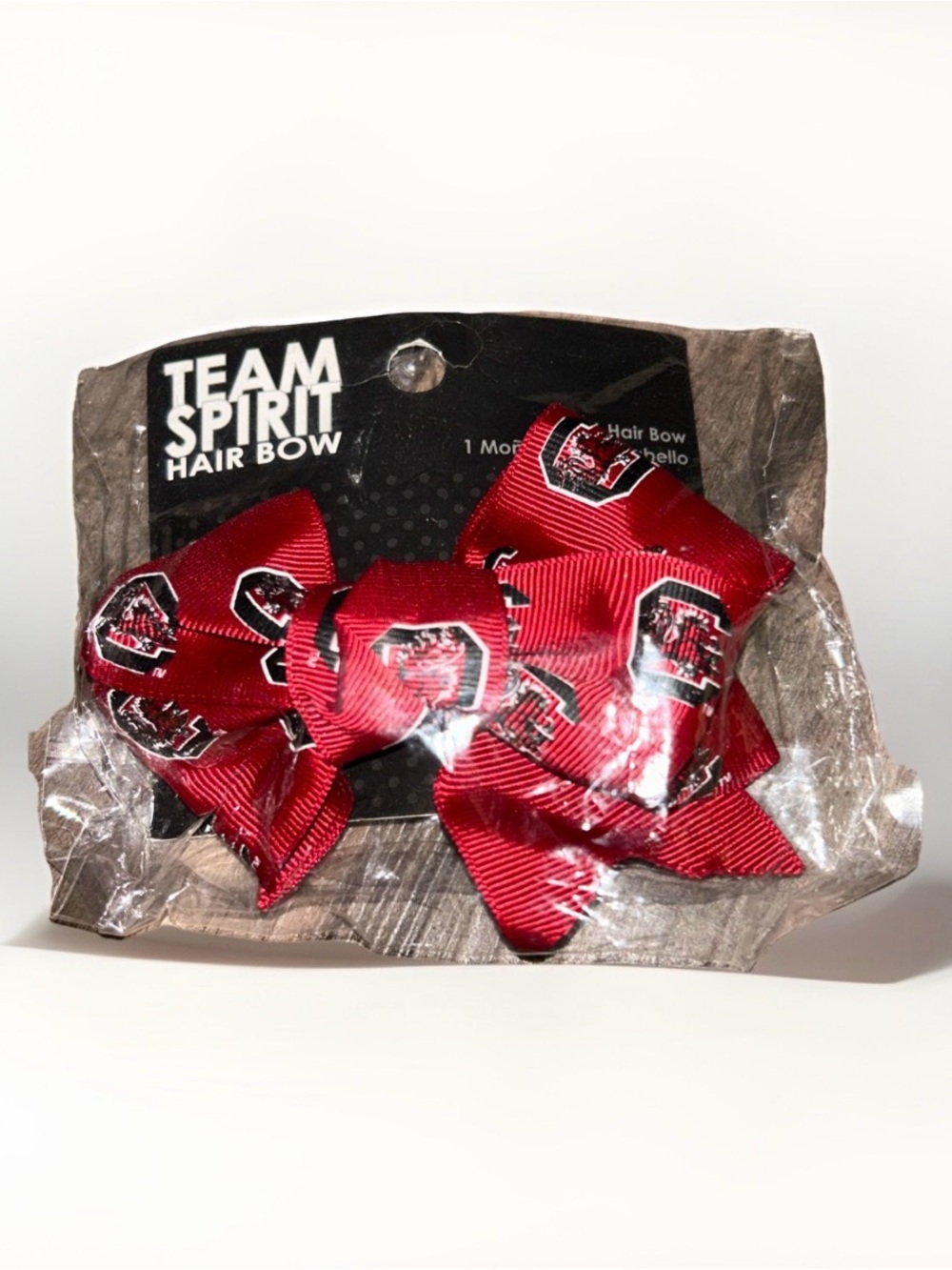 Team Spirit Red Hair Bow with Logo